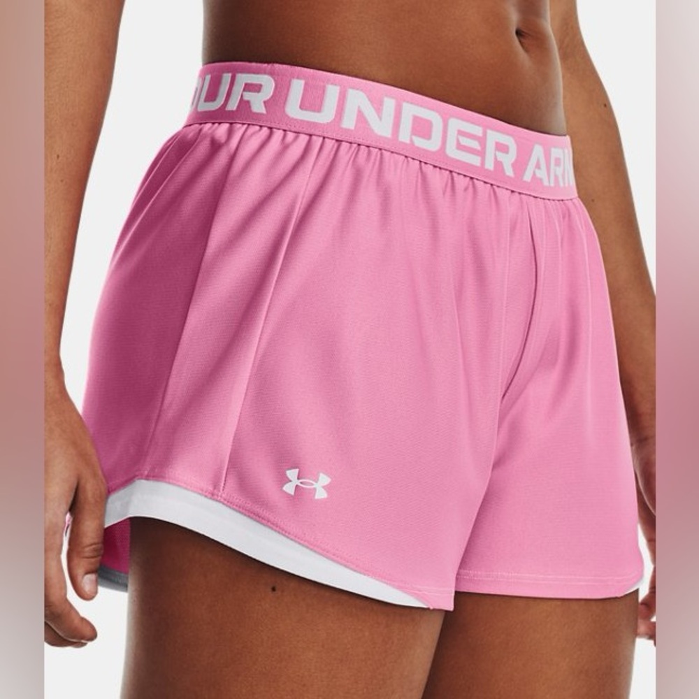 Under armour women’s pink shorts sold out in stores size large EUC
